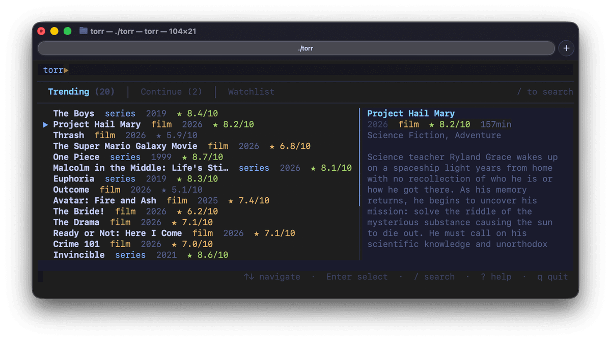 torr screenshot